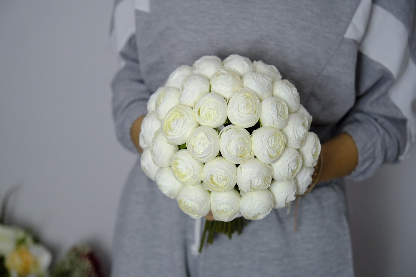 Big Peony – Büyük beyaz şakayık yapay gelin buketi